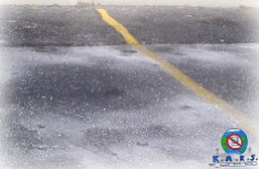 Salt dusting a parking lot
